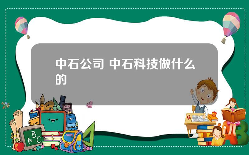 中石公司 中石科技做什么的